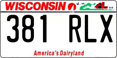 WI license plate 381RLX