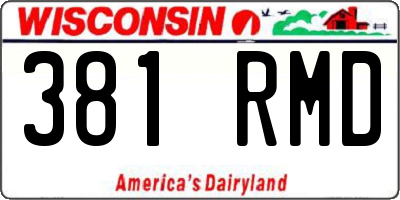 WI license plate 381RMD
