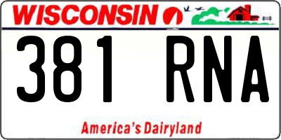 WI license plate 381RNA