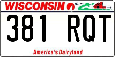 WI license plate 381RQT