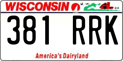 WI license plate 381RRK