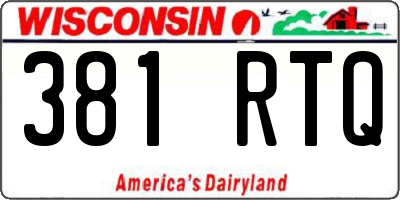 WI license plate 381RTQ