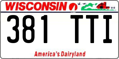 WI license plate 381TTI