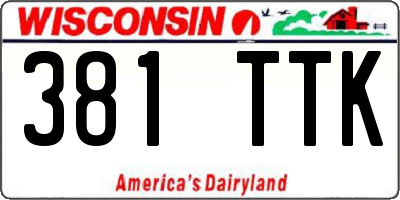 WI license plate 381TTK