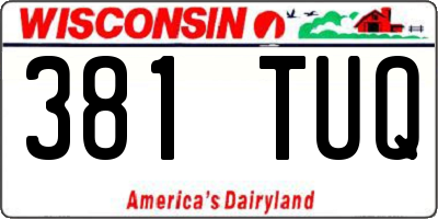 WI license plate 381TUQ