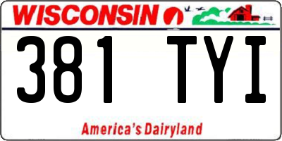 WI license plate 381TYI