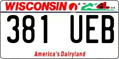 WI license plate 381UEB