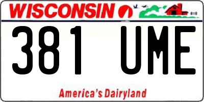 WI license plate 381UME