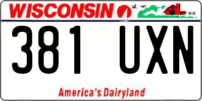 WI license plate 381UXN