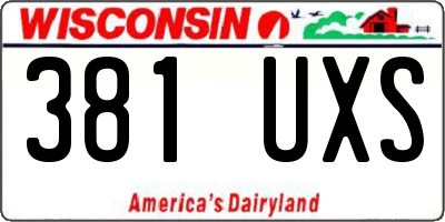 WI license plate 381UXS