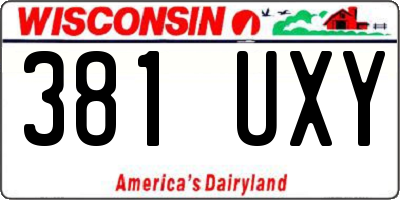 WI license plate 381UXY