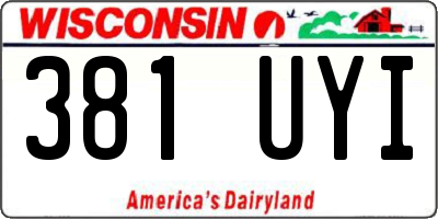 WI license plate 381UYI