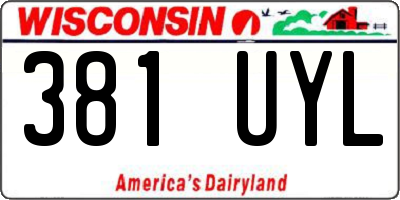 WI license plate 381UYL