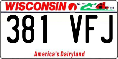 WI license plate 381VFJ