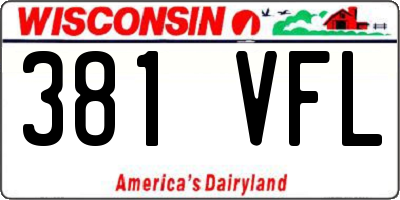 WI license plate 381VFL