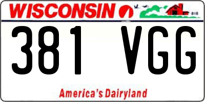 WI license plate 381VGG