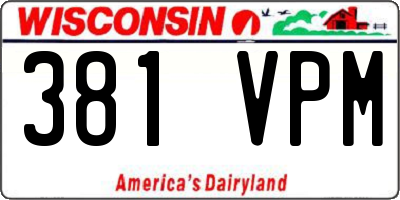 WI license plate 381VPM