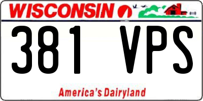WI license plate 381VPS