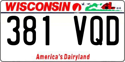 WI license plate 381VQD