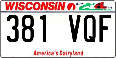 WI license plate 381VQF