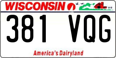 WI license plate 381VQG