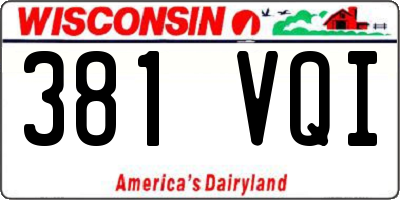 WI license plate 381VQI