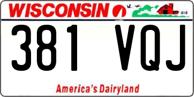 WI license plate 381VQJ