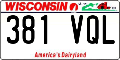 WI license plate 381VQL