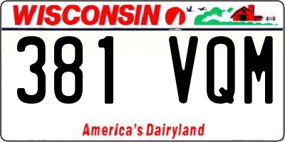 WI license plate 381VQM