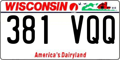 WI license plate 381VQQ
