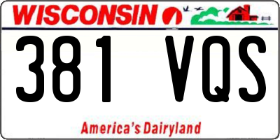 WI license plate 381VQS