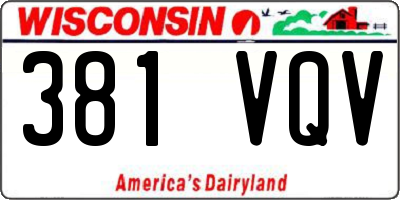 WI license plate 381VQV