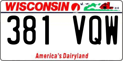 WI license plate 381VQW