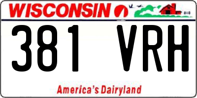 WI license plate 381VRH