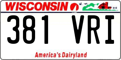 WI license plate 381VRI