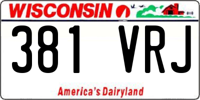WI license plate 381VRJ