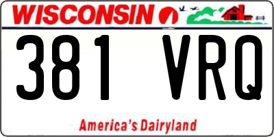 WI license plate 381VRQ