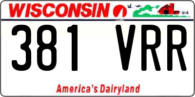 WI license plate 381VRR