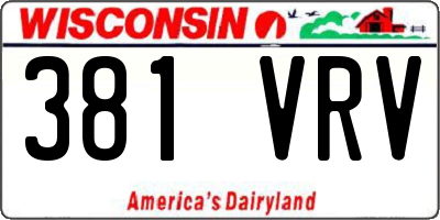 WI license plate 381VRV