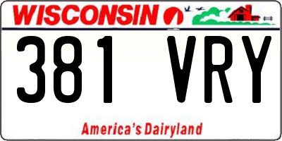 WI license plate 381VRY