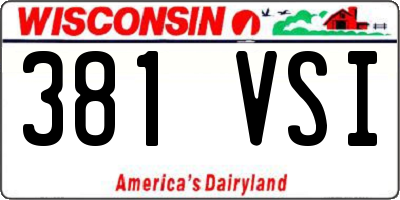WI license plate 381VSI
