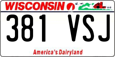 WI license plate 381VSJ