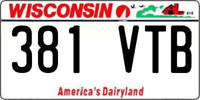 WI license plate 381VTB