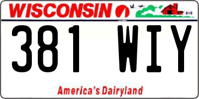 WI license plate 381WIY