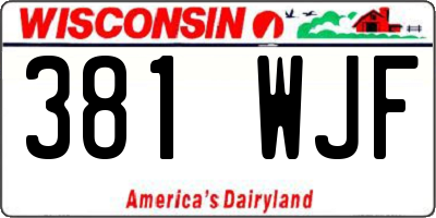 WI license plate 381WJF