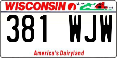 WI license plate 381WJW