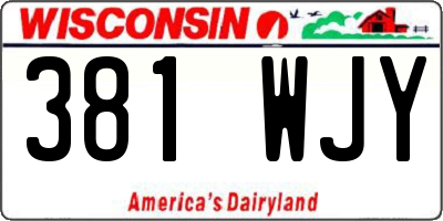 WI license plate 381WJY