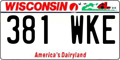 WI license plate 381WKE