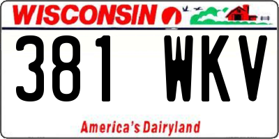 WI license plate 381WKV