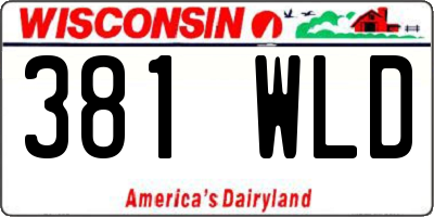 WI license plate 381WLD